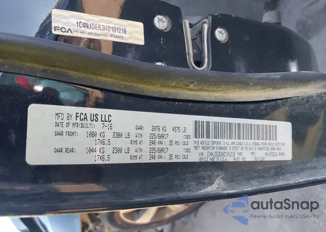 2017 Jeep Compass High Altitude 4X4 из США, поврежденный, VIN 1C4NJDEB3HD101218